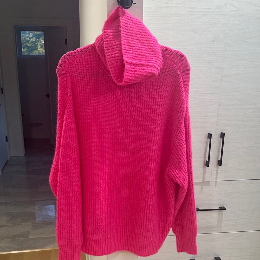 Zara Vibrant Pink Cowl Neck Sweater
